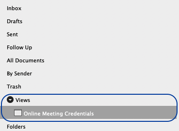 Online Meeting Credentials View
