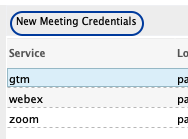 New Online Meeting Credentials
