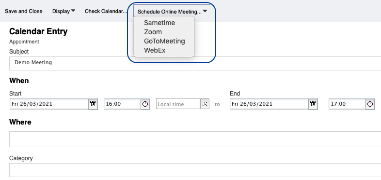Schedule Online Meeting