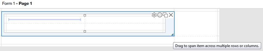 In the section that is displayed in this graphic, you can drag an edge to expand an item across multiple columns or rows.