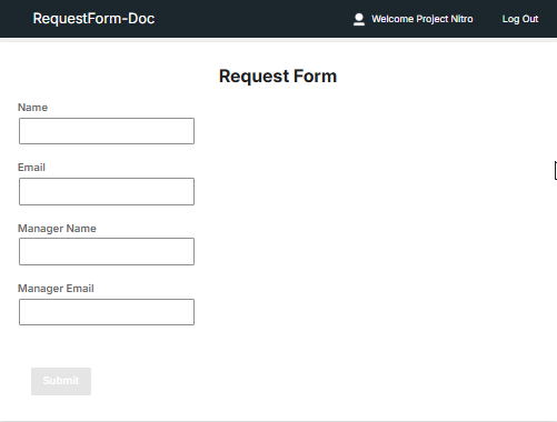 image showing a form where all the fields are in a single column