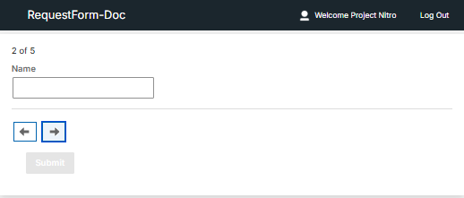 image showing a form where the fields are shown in carousel mode