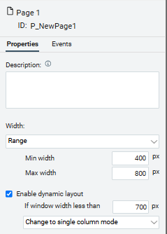 image showing the page dynamic layout properties