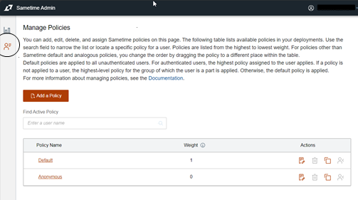 Manage Policy window