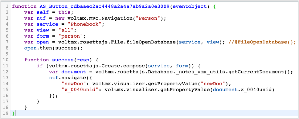 New Person button onClick code