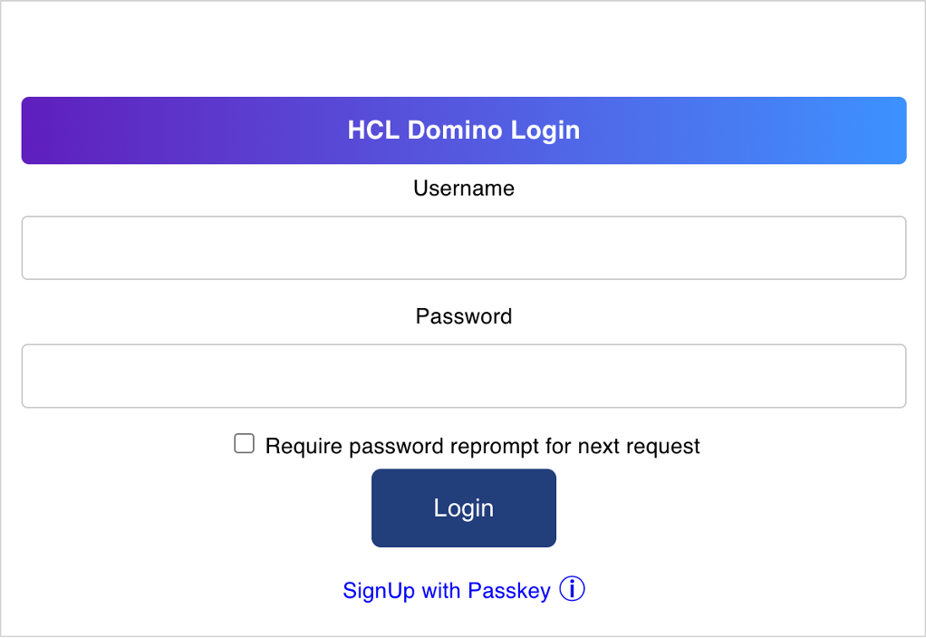 Domino REST API log in dialog