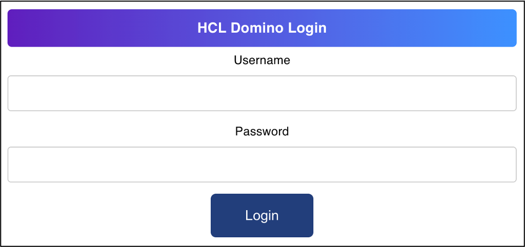 HCL Domino Login page