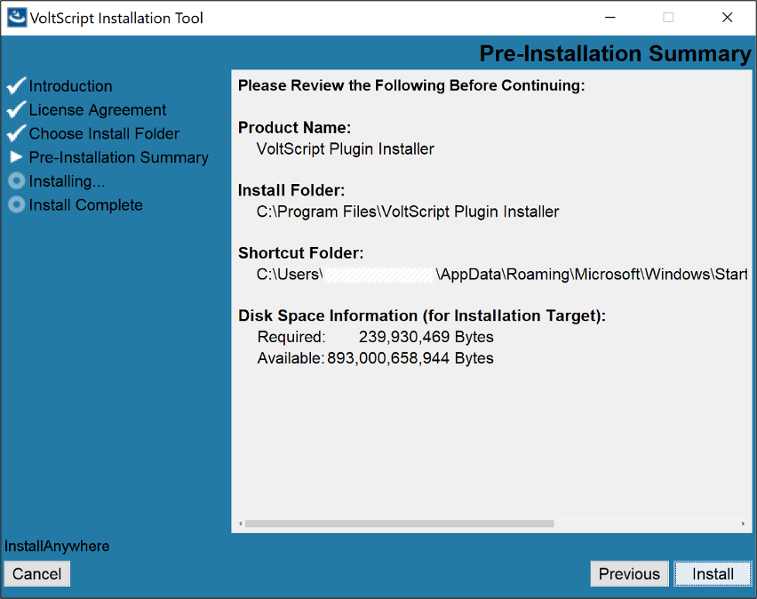 Pre-Installation Summary