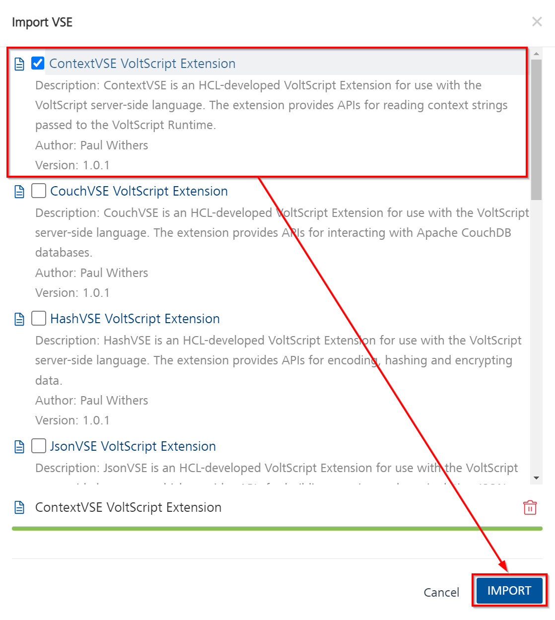 CONTEXTVSE IMPORT