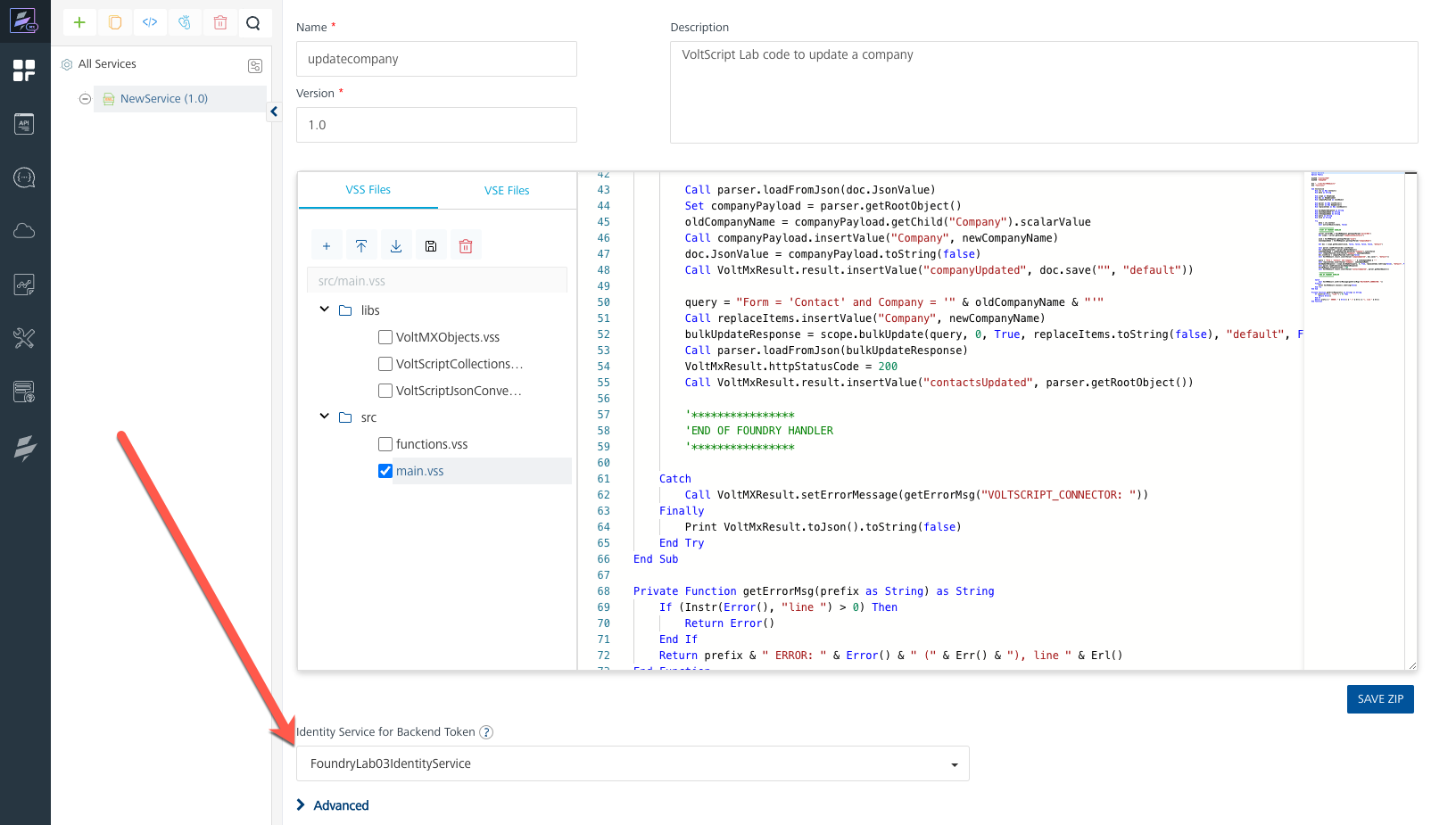 Identity Service for Backend Token