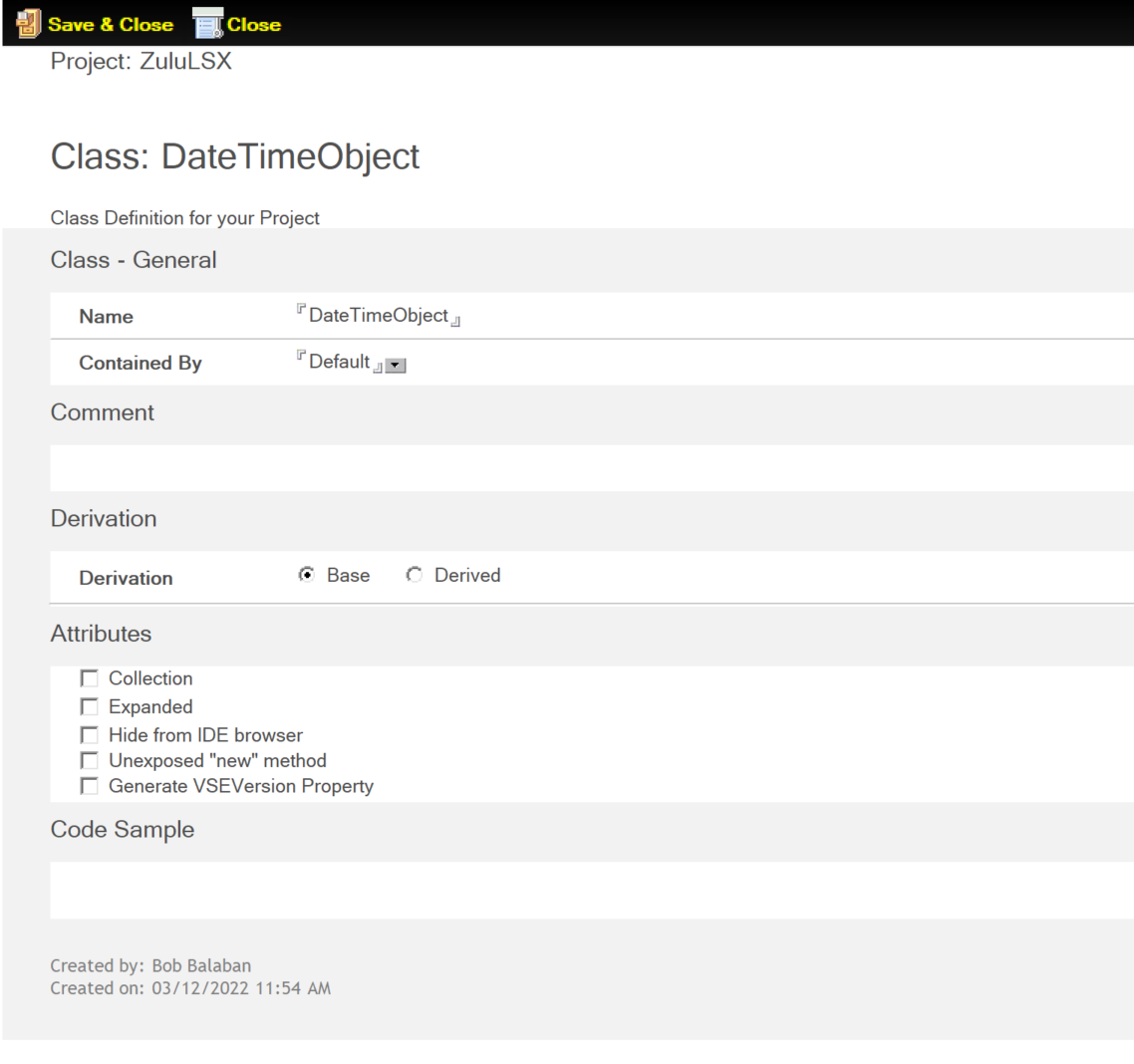 VSID VSE Class Form