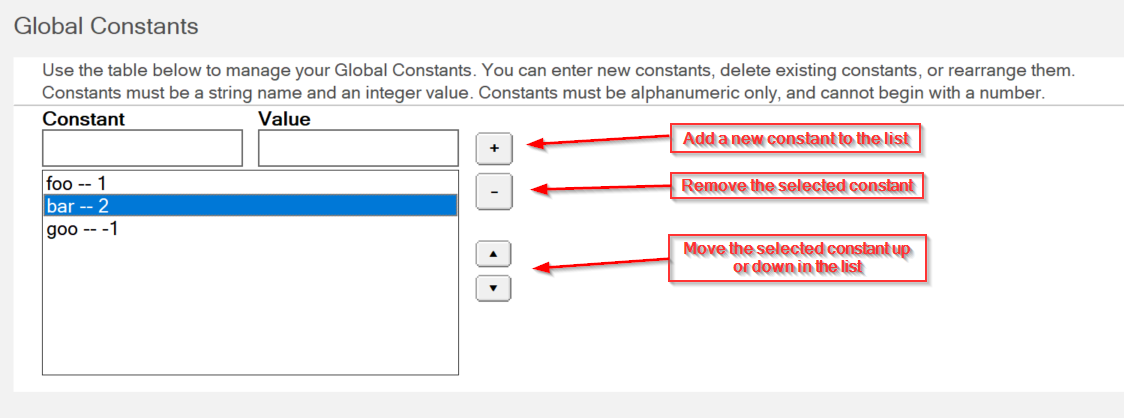 VSE Project Form - Constants