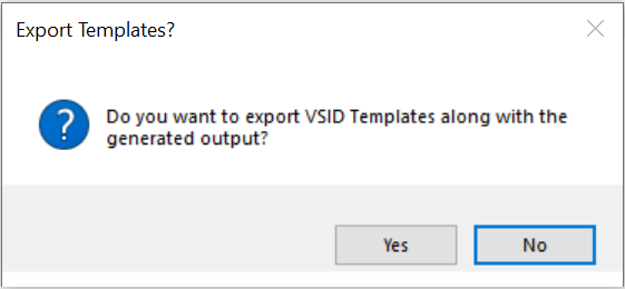 Generate VSS Code - Export Templates