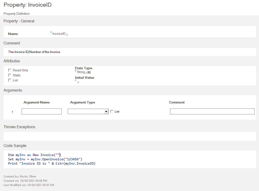 VSID VSS Property Form