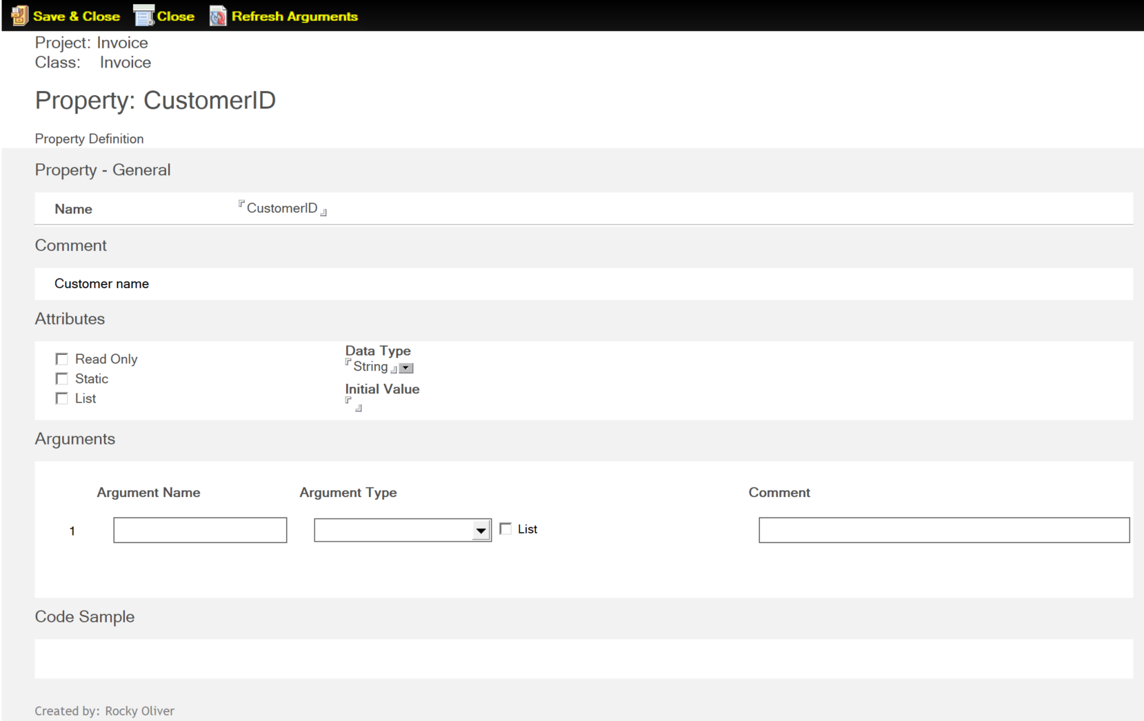 Sample Library - CustomerID Property