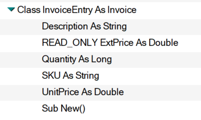 Sample Library - InvoiceEntry Properties